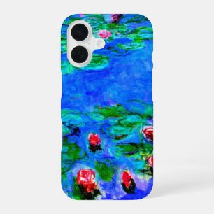 Coque iPhone 16 Nymphéas, Rouge, par Oscar-Claude Monet