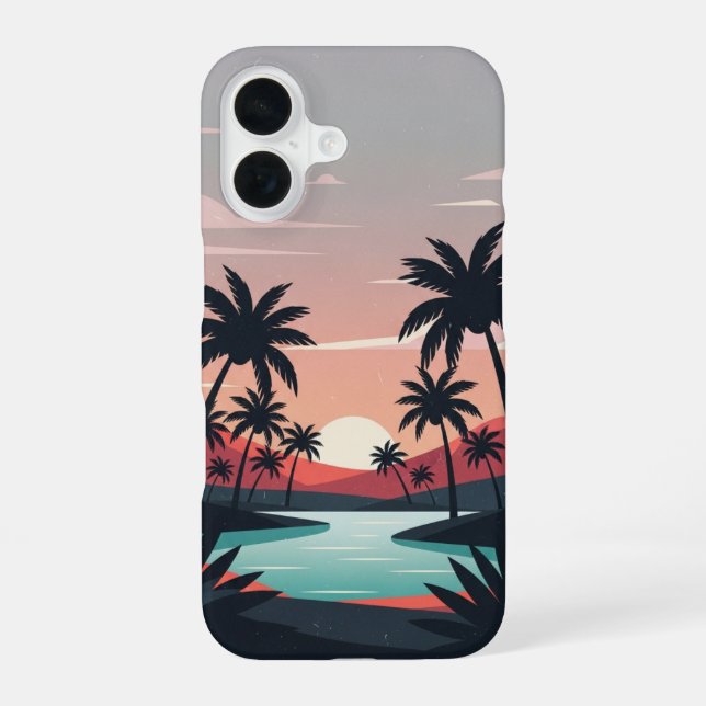 Coque iPhone 16 Oasis Désertique Vintage (Verso)