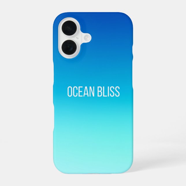 Coque iPhone 16 Océan Bliss - Dégradé Bleu Moderne (Verso)