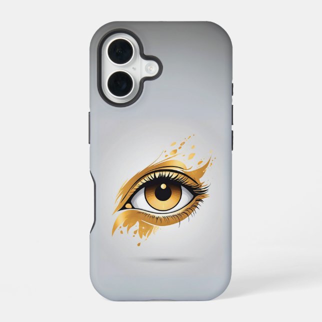 Coque iPhone 16 Oeil doré côté gauche (Verso)