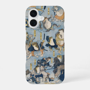 Coque iPhone 16 Œuvres d'art japonaises antiques de grenouilles gu