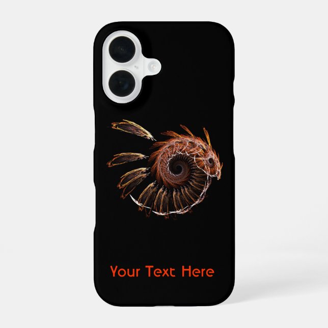 Coque iPhone 16 Oiseau de feu fractal (Verso)