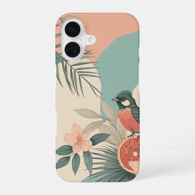 Coque iPhone 16 Oiseau de Humming Tropical (Verso)