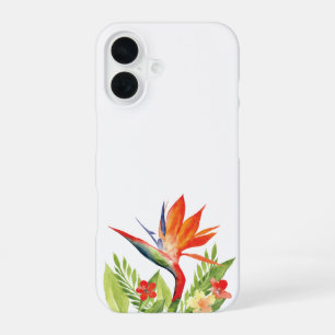 Coque iPhone 16 Oiseaux de paradis aquarelle floral