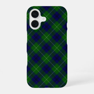 Coque iPhone 16 Oliphant tartan bleu vert plaid