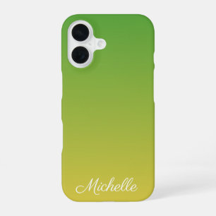 Coque iPhone 16 Ombre vert et jaune personnalisé