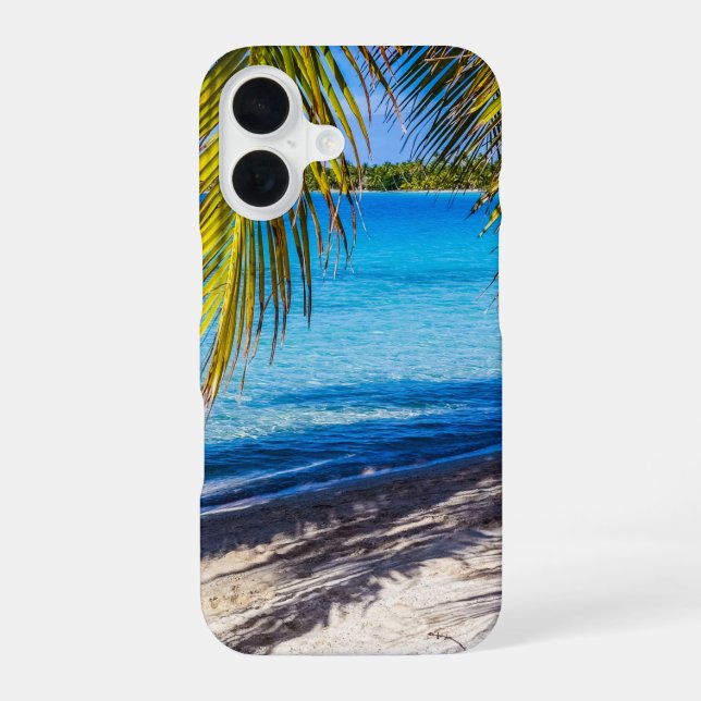 Coque iPhone 16 Ombres sur la plage (Verso)