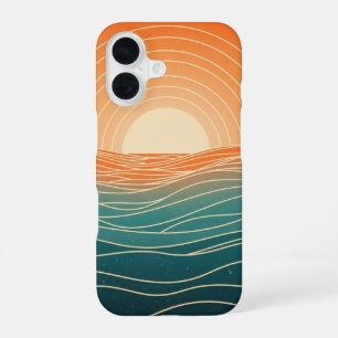 Coque iPhone 16 Onde Rétro Horizon