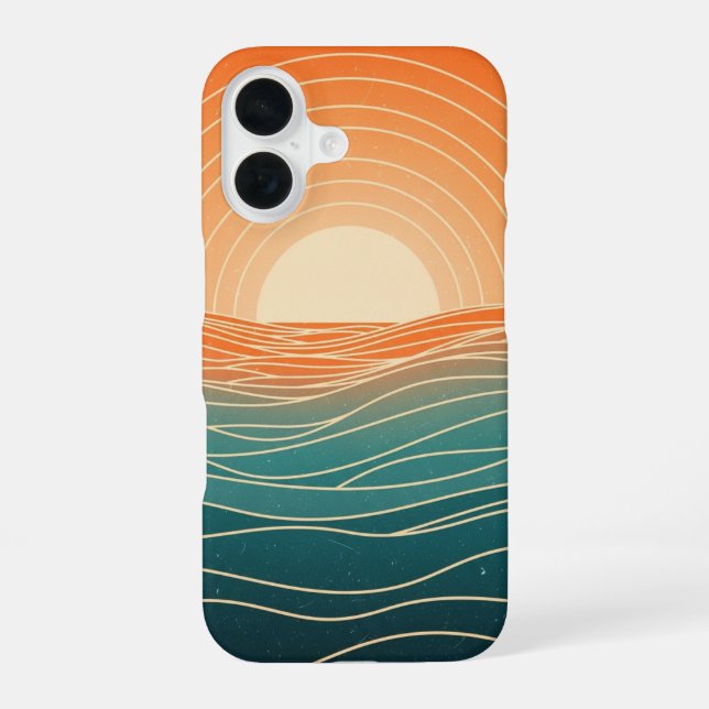 Coque iPhone 16 Onde Rétro Horizon (Verso)