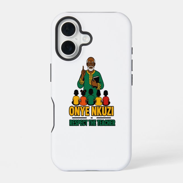 Coque iPhone 16 Onye Nkuzi - Respectez l'enseignant Fierté Igbo  (Verso)