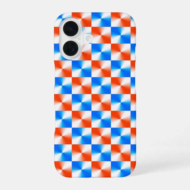 Coque iPhone 16 Orange et Bleu (Verso)