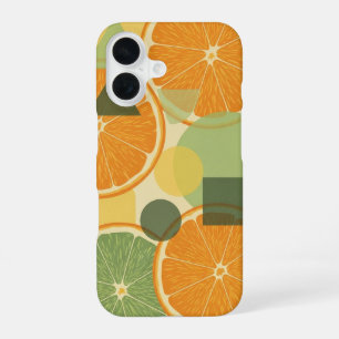 Coque iPhone 16 Oranges Vintage en Composition Stylisée