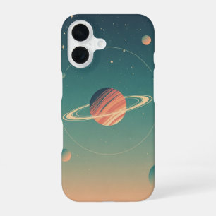 Coque iPhone 16 Orbe pastel minimaliste rétro