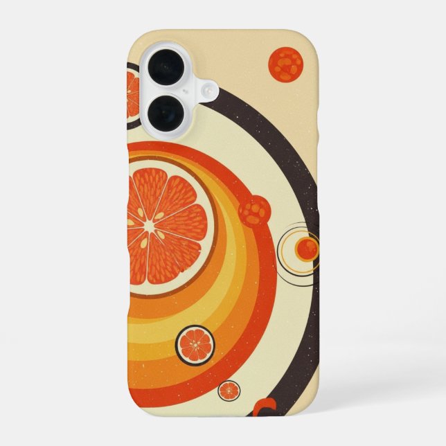 Coque iPhone 16 Orbite Citrus Rétro (Verso)