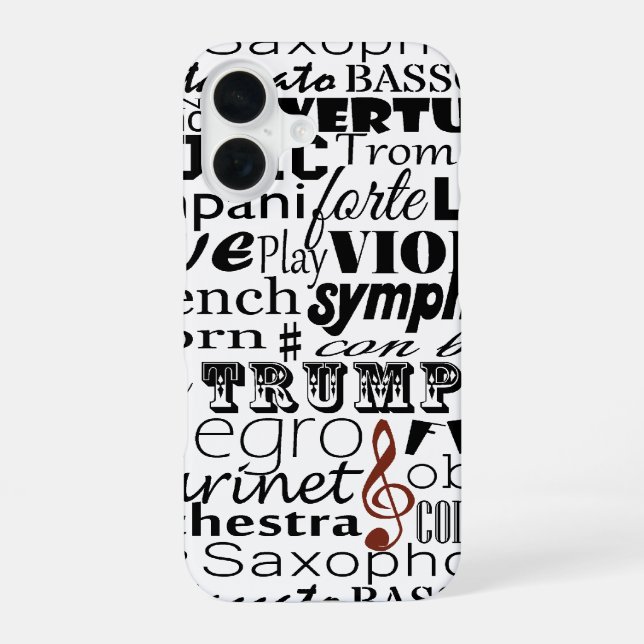 Coque iPhone 16 Orchestre de musique (Verso)