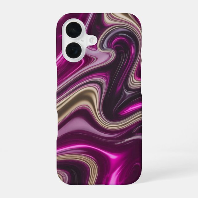Coque iPhone 16 Orchidée Liquide Flux Holographique (Verso)
