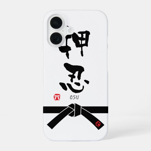Coque iPhone 16 'Osu' KANJI (termes Budo) (Verso)