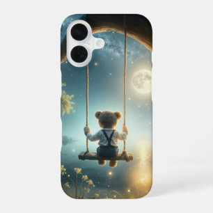 Coque iPhone 16 Ours En Teddy Sur Un Arbre Qui Sourse Avec Des luc