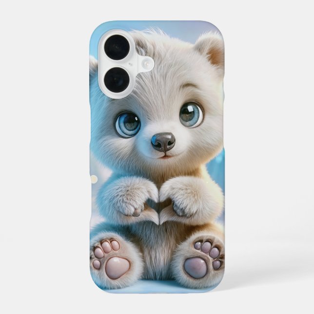 Coque iPhone 16 Ourson polaire (Verso)