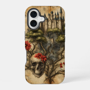 Coque iPhone 16 Page du journal Castle with Skull Junk