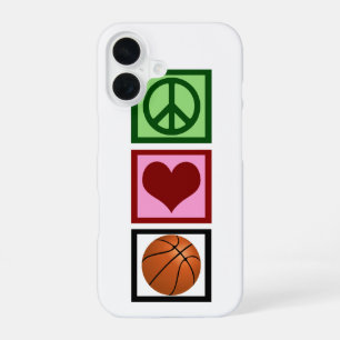 Coque iPhone 16 Paix Amour Basket-ball