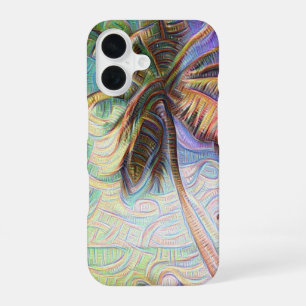 Coque iPhone 16 Palmier arc-en-ciel abstrait sur Isla Saona Caraïb