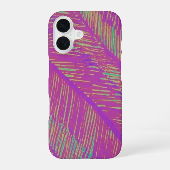 Coque iPhone 16 Palmiers Néon Violet (Verso)