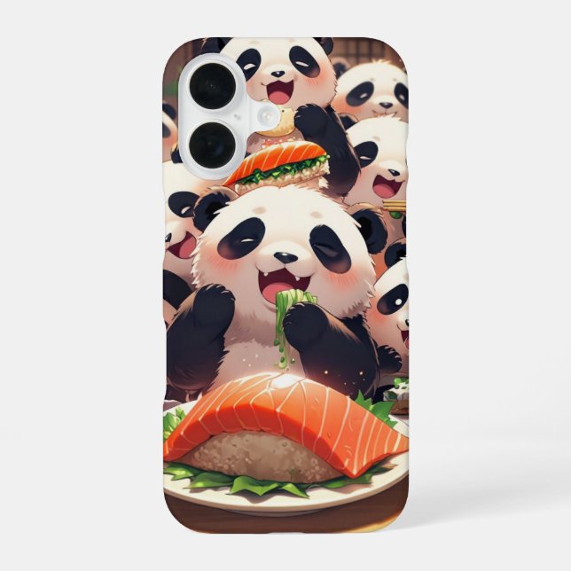 Coque iPhone 16 Panda Attaque Gourmande (Verso)