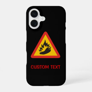 Coque iPhone 16 Panneau de danger de poivre chaud