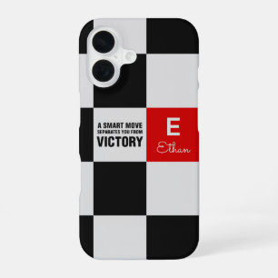Coque iPhone 16 Panneau de Monogramme d'Échecs