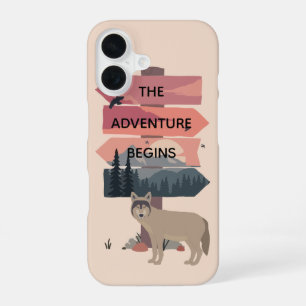 Coque iPhone 16 Panneau de voyage Le début de l'aventure en pleine