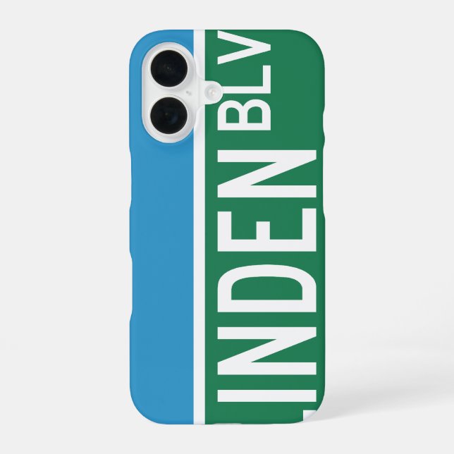 Coque iPhone 16 Panneau du boulevard Linden (Verso)