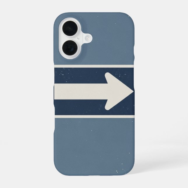 Coque iPhone 16 Panneau fléché rétro à sens unique (Verso)