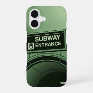 Coque iPhone 16 Panneau Métro Rétro