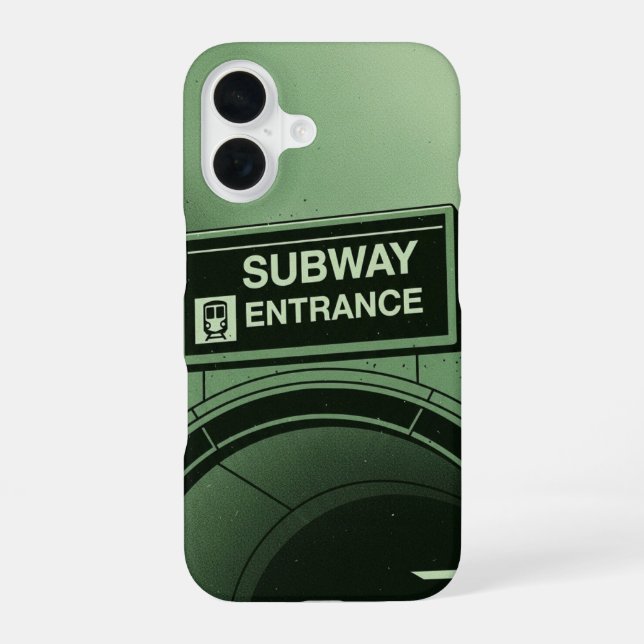 Coque iPhone 16 Panneau Métro Rétro (Verso)