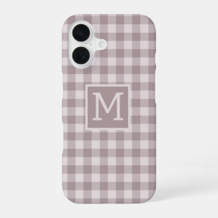 Coque iPhone 16 Papier Monogramme Beige à carreaux Buffalo Fermièr