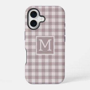 Coque iPhone 16 Papier Monogramme Beige à carreaux Buffalo Fermièr