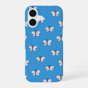 Coque iPhone 16 Papillon bleu électrique Cottagecore esthétique