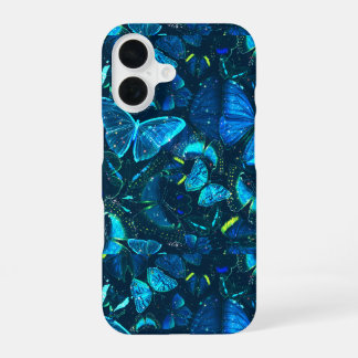 Coque iPhone 16 Papillon bleu esthétique rêveuse fantaisie céleste