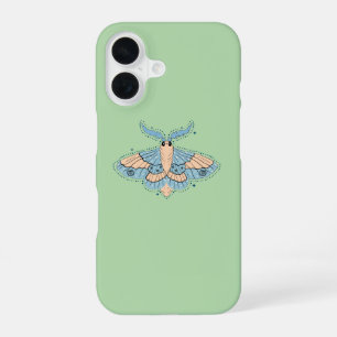 Coque iPhone 16 Papillon Céleste Fantaisiste — Bleu Douce et Pêche