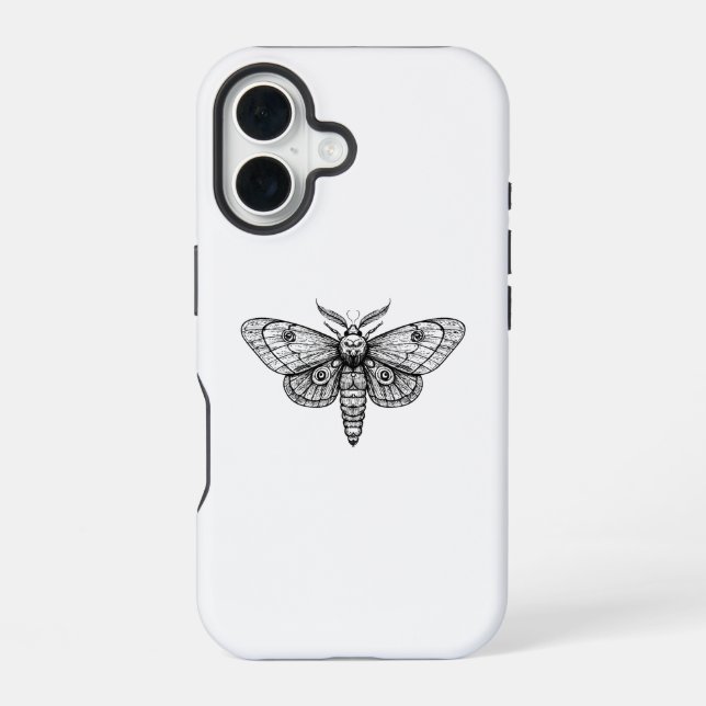 Coque iPhone 16 Papillon de nuit (Verso)