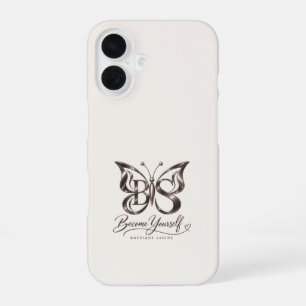 Coque iPhone 16 Papillon doré rose esthétique iPhone 16 ivoire cha