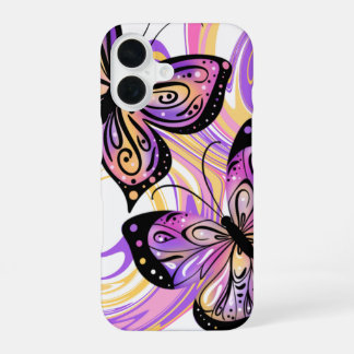 Coque iPhone 16 Papillons vifs et audacieux