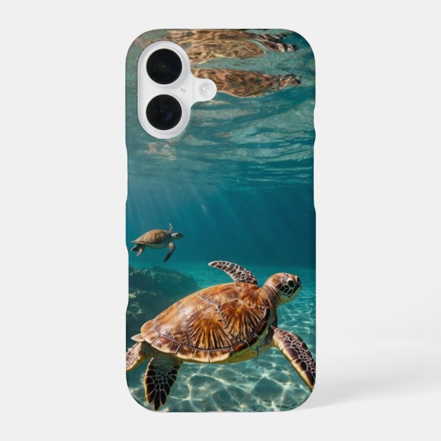 Coque iPhone 16 Parade des tortues (Verso)