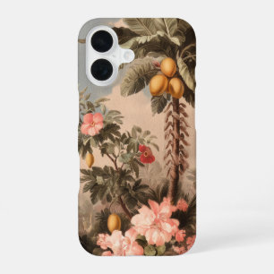 Coque iPhone 16 Paradis tropical vintage avec palmiers