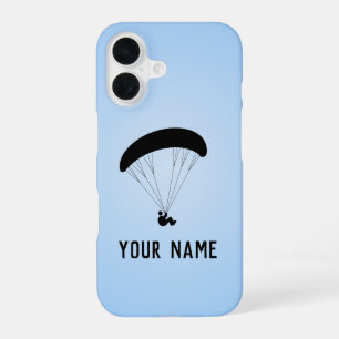 Coque iPhone 16 Paraglider contre Blue Sky, ajoutez votre nom à ce
