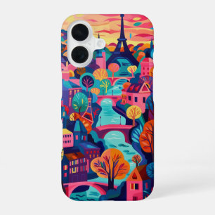 Coque iPhone 16 Paris abstrait