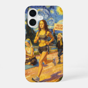 Coque iPhone 16 Parodie de mélange d'art et de fitness Running Fin