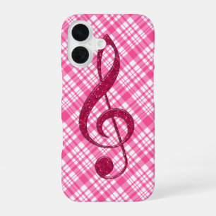 Coque iPhone 16 Parties scintillant rose chaud Clé en acier sur Pl