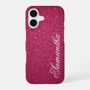 Coque iPhone 16 Parties scintillant rose personnalisée